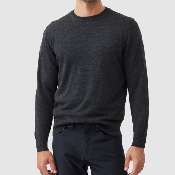Everlane- Men’s Classic Crewneck Sweater Dark Gray, Fine-Knit, Long Sleeve - Picture 1 of 8